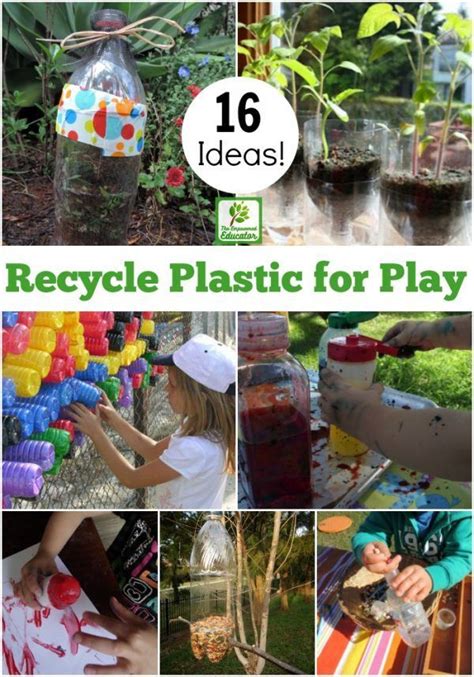 16 Ways To Recycle Plastic Bottles For Play Based Learning Recycling