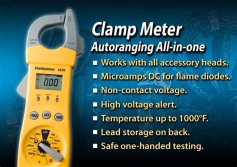 Fieldpiece Sc76 Hvacr Clamp Meter With Temperature And Capacitance