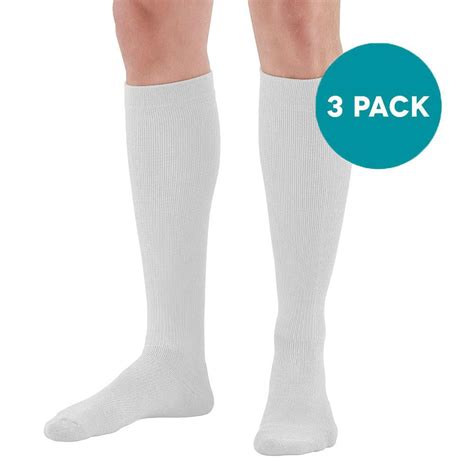 Aw Style 632633 Diabetic Knee High Socks 8 15 Mmhg 3 Pack