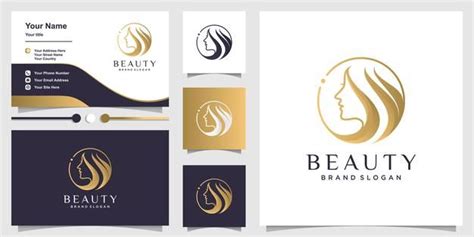 Woman Logo With Beauty Concept And Business Card Design In 2021 Card