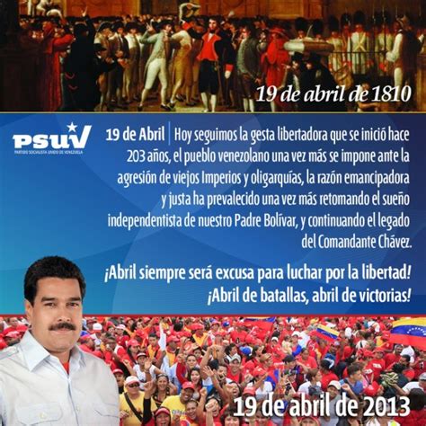 19 De Abril 203 Años De La Declaración De La Independencia De Venezuela Psuv