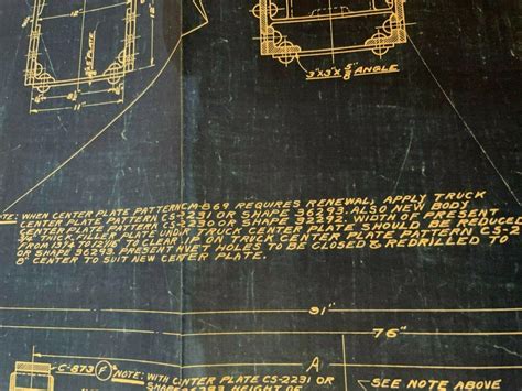 Vintage Railroad Blueprint - Erie R.R. Arch Bar Truck - Early 1920's