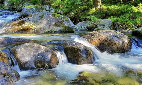 Flowing Water Over Rocks In The Stream Photograph By Hamik Arts Fine Art America