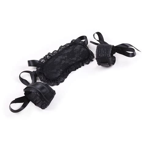Sex Handcuffs With Lace Eye Mask Blindfolded Patch Adult Sex Flirt