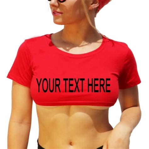 Your Text Here Mini Crop Top Womens Underboob Tee Sexy Etsy