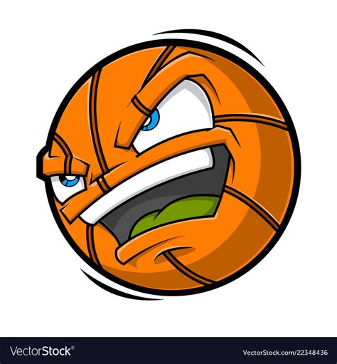 Cartoon Basketball Angry Face Royalty Free Vector Image