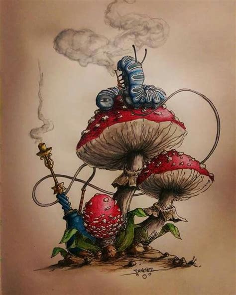 Alice In Wonderland Mushroom Alice In Wonderland Drawings