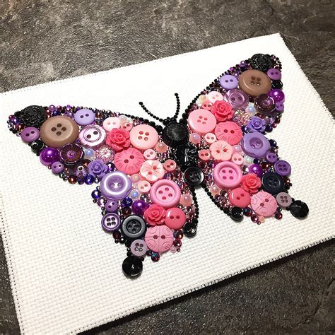 Made To Order Butterfly Button Art Small Butterly Wall Art Etsy