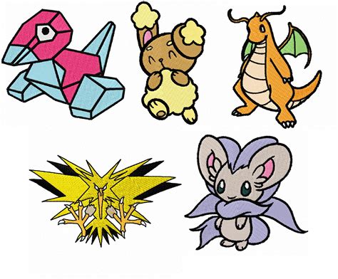 Pokemon Embroidery Designs 5 Embroidery Designs Etsy