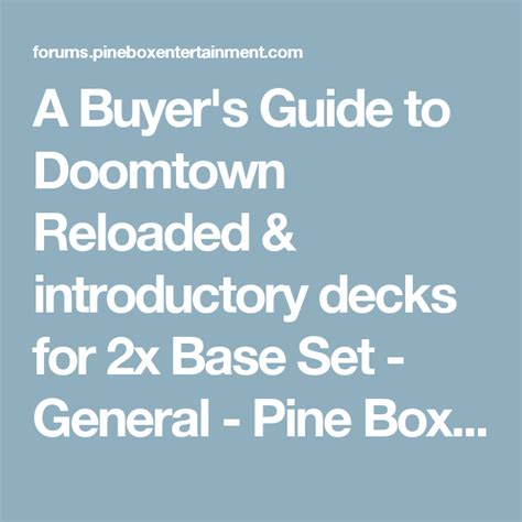 A Buyers Guide To Doomtown Reloaded And Introductory Decks For 2x Base