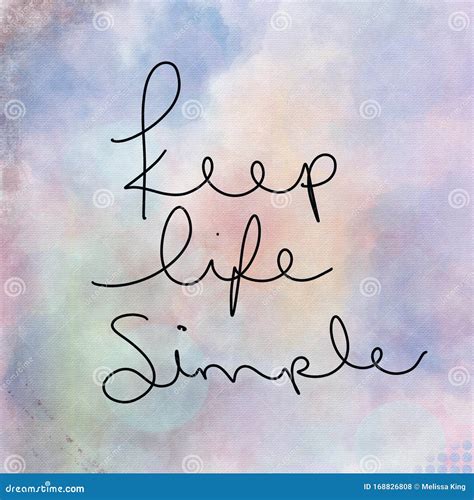 Inspirational Life Quote Keep Life Simple With Background Stock