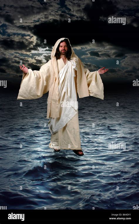 Jesus Walking On The Water Stock Photo Alamy