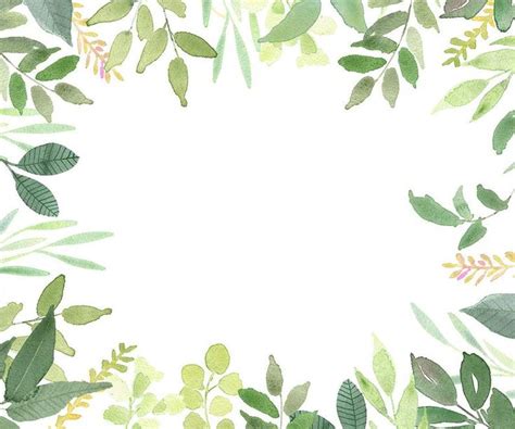 Green Leaves Frames Foliage Clipart Greenery Wedding Etsy In 2022