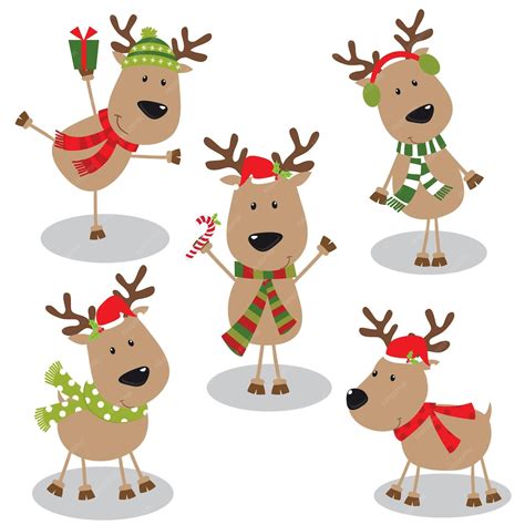 premium vector sets of cute reindeer character collection