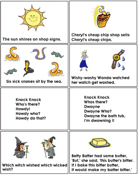 Tongue Twisters For Kids In English