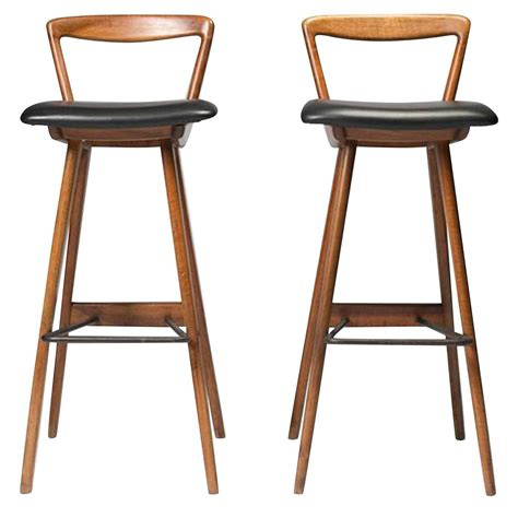 Mid Century Modern Teak Barstools By Rosengren Hansen Mid Century Bar