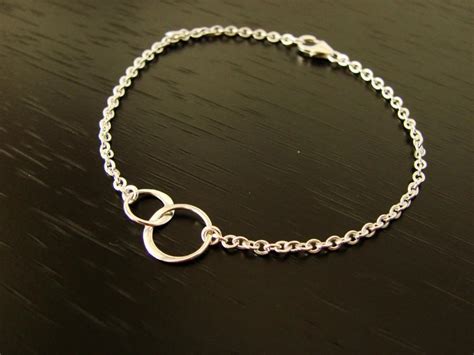 Interlocking Circles Charm Bracelet In Sterling Silver Friendship