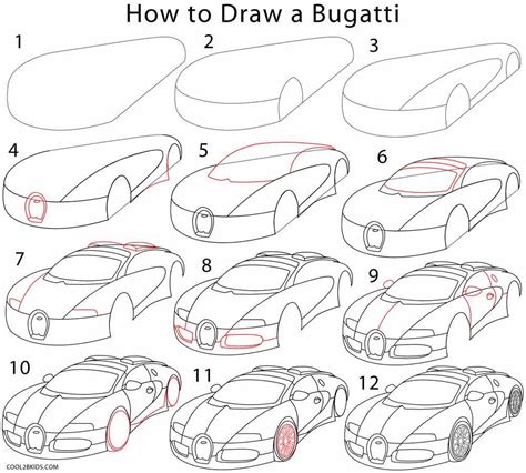 How To Draw A Bugatti Step By Step Drawing Tutorials With Pictures