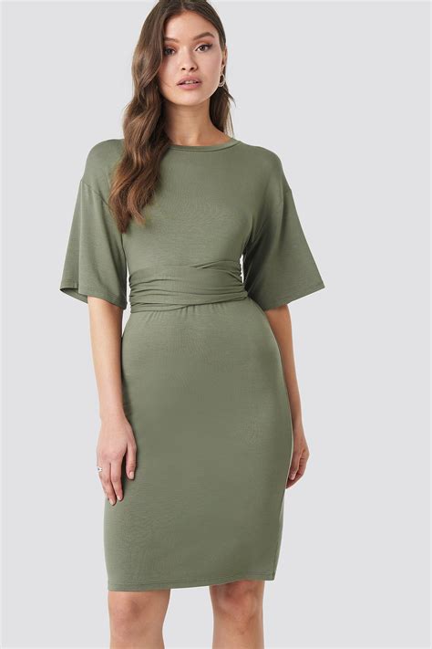 Wrapped Detail Jersey Dress Green Na