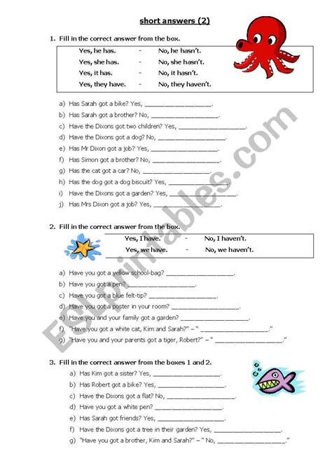Short Answers 2 Simple Present Esl Worksheet By Junisun