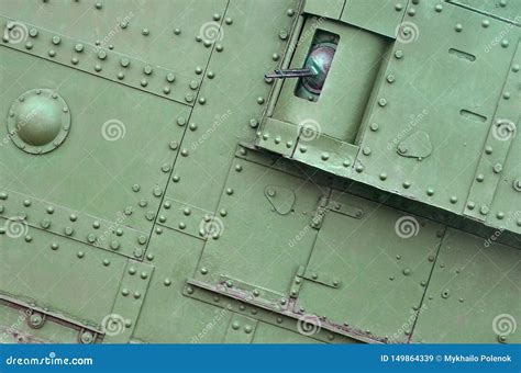 Texture Of Tank Side Wall Made Of Metal And Reinforced With A