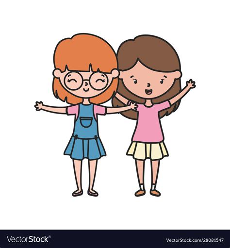 Isolated Girls Cartoons Design Royalty Free Vector Image