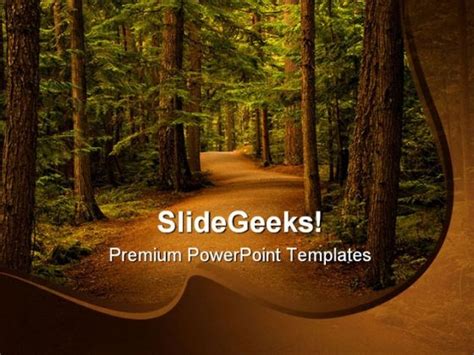Forest Path Way Nature Powerpoint Template 0810 Powerpoint Templates