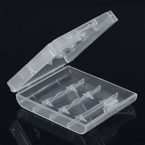 4x Clear Plastic Aa Aaa Battery Box Storage Case Cover Batteries Holder