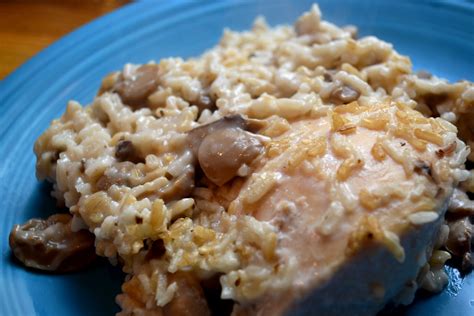 For some added flavor and texture, top this chicken casserole with your favorite shredded cheese just before you take it out of the. My favorite comfort food - chicken, mushroom and rice ...