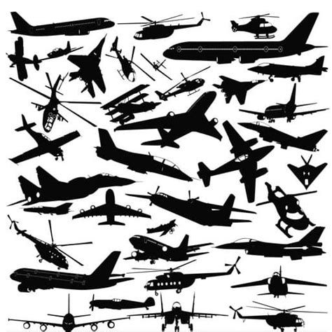 Airplane Silhouettes Shiny Vector Ai Uidownload