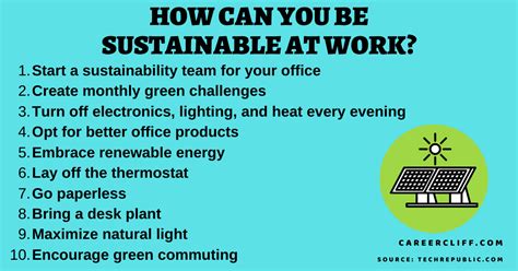 14 Best Tips How To Apply Sustainability In The Workplace Careercliff