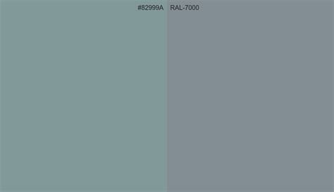 HEX 82999A To RAL Code RAL 7000 Conversion Chart RAL Classic