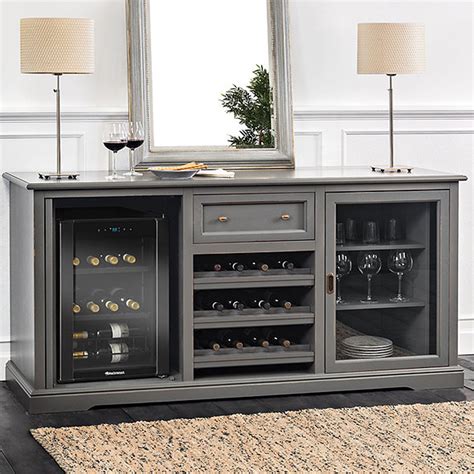 They are available with either manual or lcd temperature control units. Siena Wine Credenza (Antique Gray) with Wine Refrigerator ...