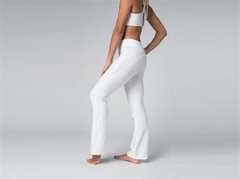 Pantalon De Yoga Chic Coton Bio Et Lycra Blanc Fin De Serie