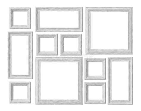 White Wood Photo Or Picture Frames Isolated On White Background Stock