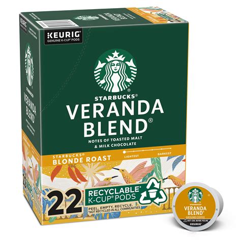 Starbucks Veranda Blend Blonde Roast K Cup Coffee Pods 22 Count