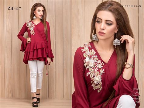 Latest Fancy Embroidered Frocks Gowns 2019 By Zainab Hasan