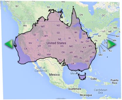 How big is Australia? Compare Australia with other countries... | Australia map, North america ...