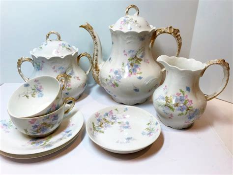 Limoges Tea Set Jean Pouyat Limoges Jp Over L Porcelain Tea For Two