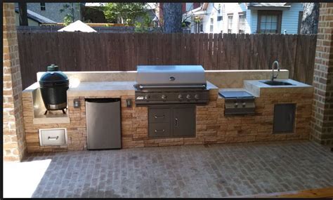 Covered Patio Integrated Barbacue Outdoor Kitchen Decor Outdoor