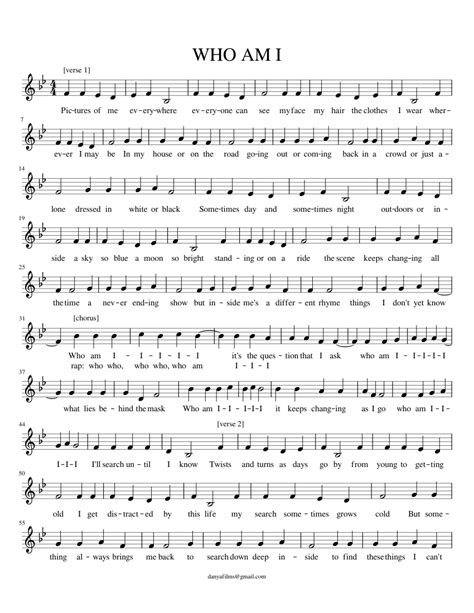 Who Am I Sheet Music For Piano Solo