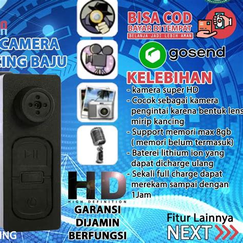 Jual New Kg7kamera Kancing Baju Hd Spy Camera Full Hd Spycam Kecil