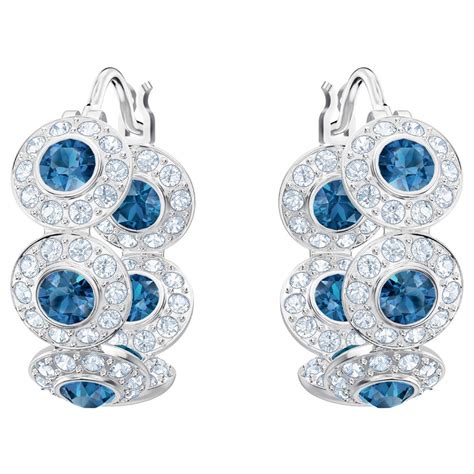 Swarovski Angelic Earrings 5418270 Blue Crystals Rhodium Plated