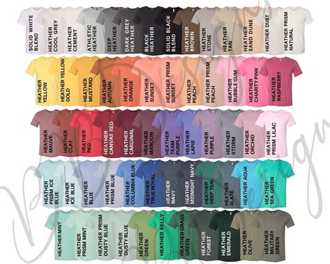 Bella Canvas 3001 Cvc Color Chart