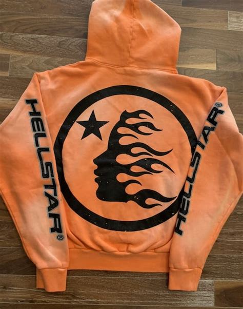 Hellstar Fire Orange Hellstar Hoodie 10 Grailed