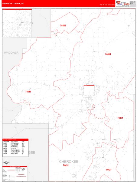Cherokee County Ok Zip Code Maps Red Line