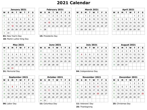 2021 Printable Calendar Free Calendar Template Printable Calendar