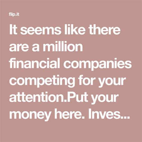 We did not find results for: It seems like there are a million financial companies competing for your attention.Put your ...