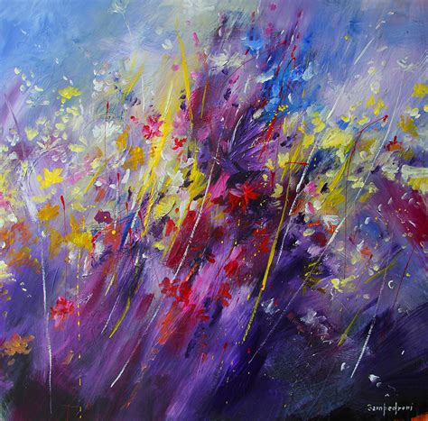 Abstract Flowers Painting By Mario Zampedroni