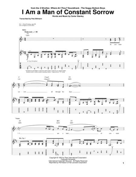 Download I Am A Man Of Constant Sorrow Sheet Music By Carter Stanley